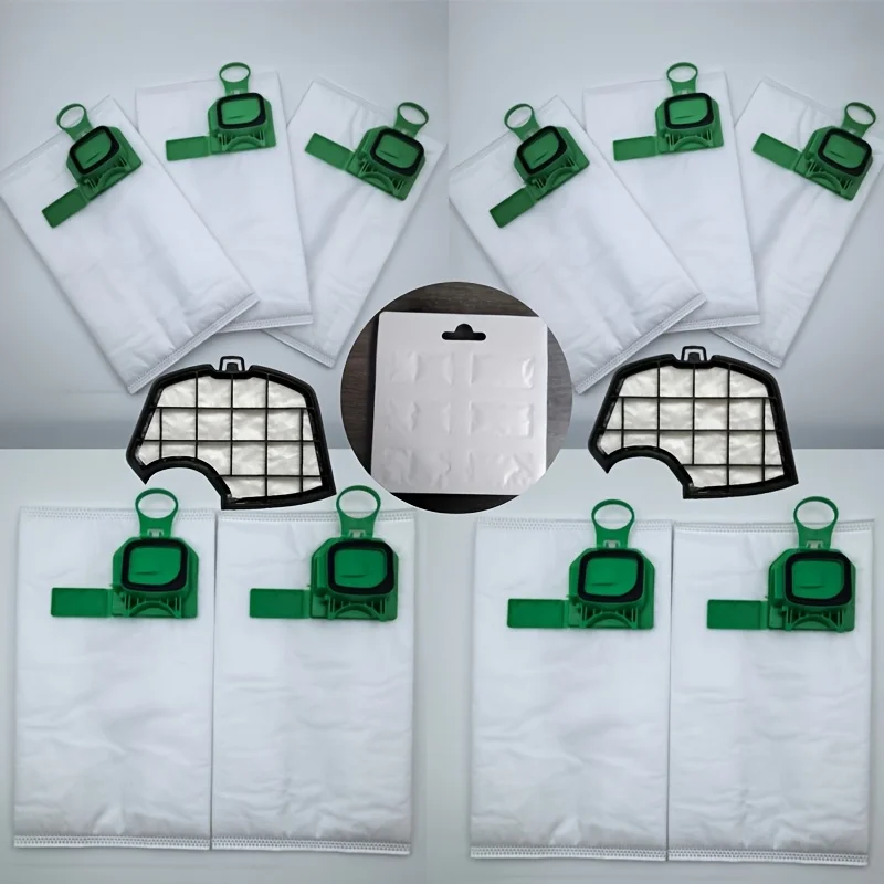 10 Dust Bags + 2 Filters + 1 Pack of Aromatic Tablets for Vorwerk VK140/VK150/FP140/FP150 Vacuum Cleaners