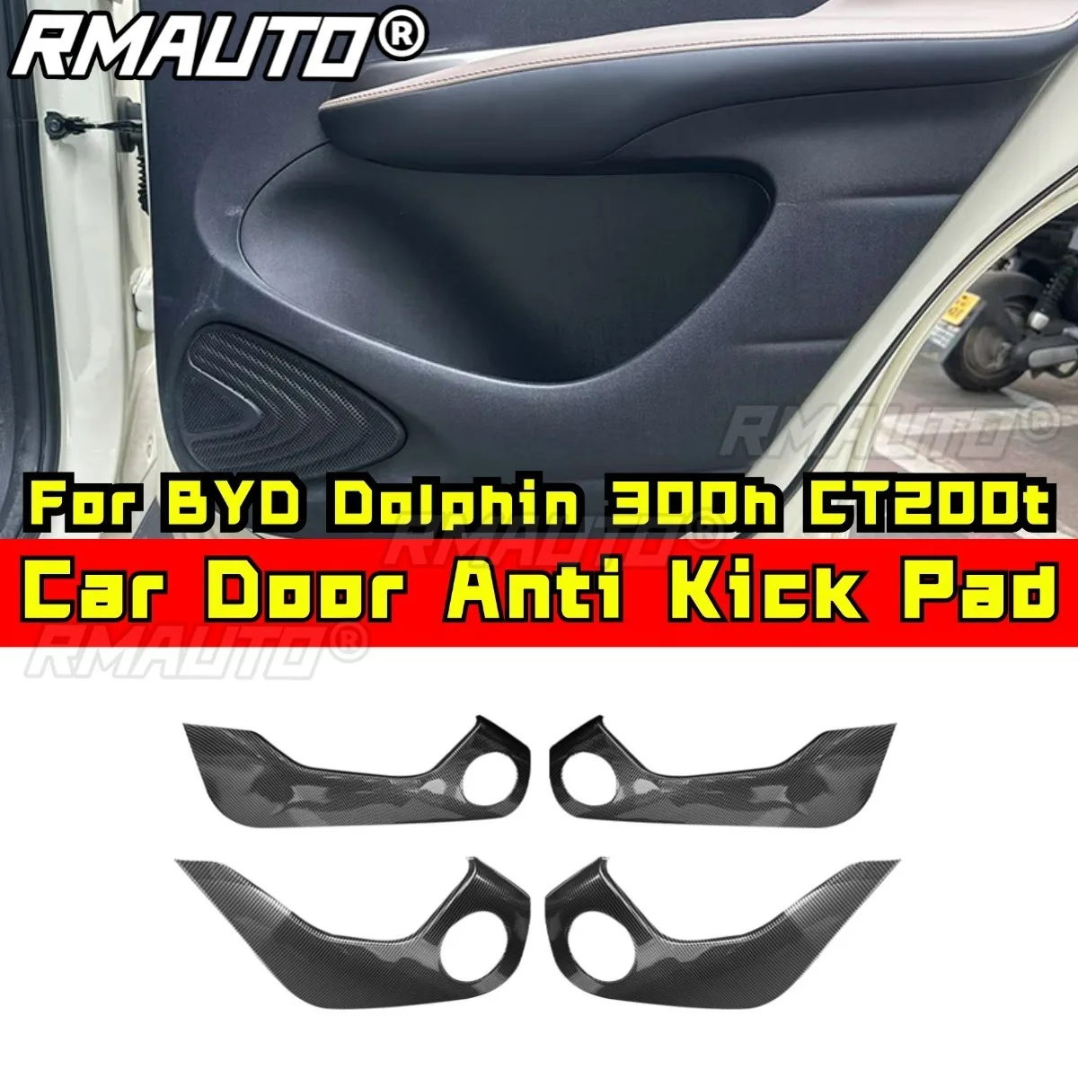 

Car Door Kick Plate Cover Interior Decoration For BYD Dolphin 300h CT200t Body Kit Car Accessories