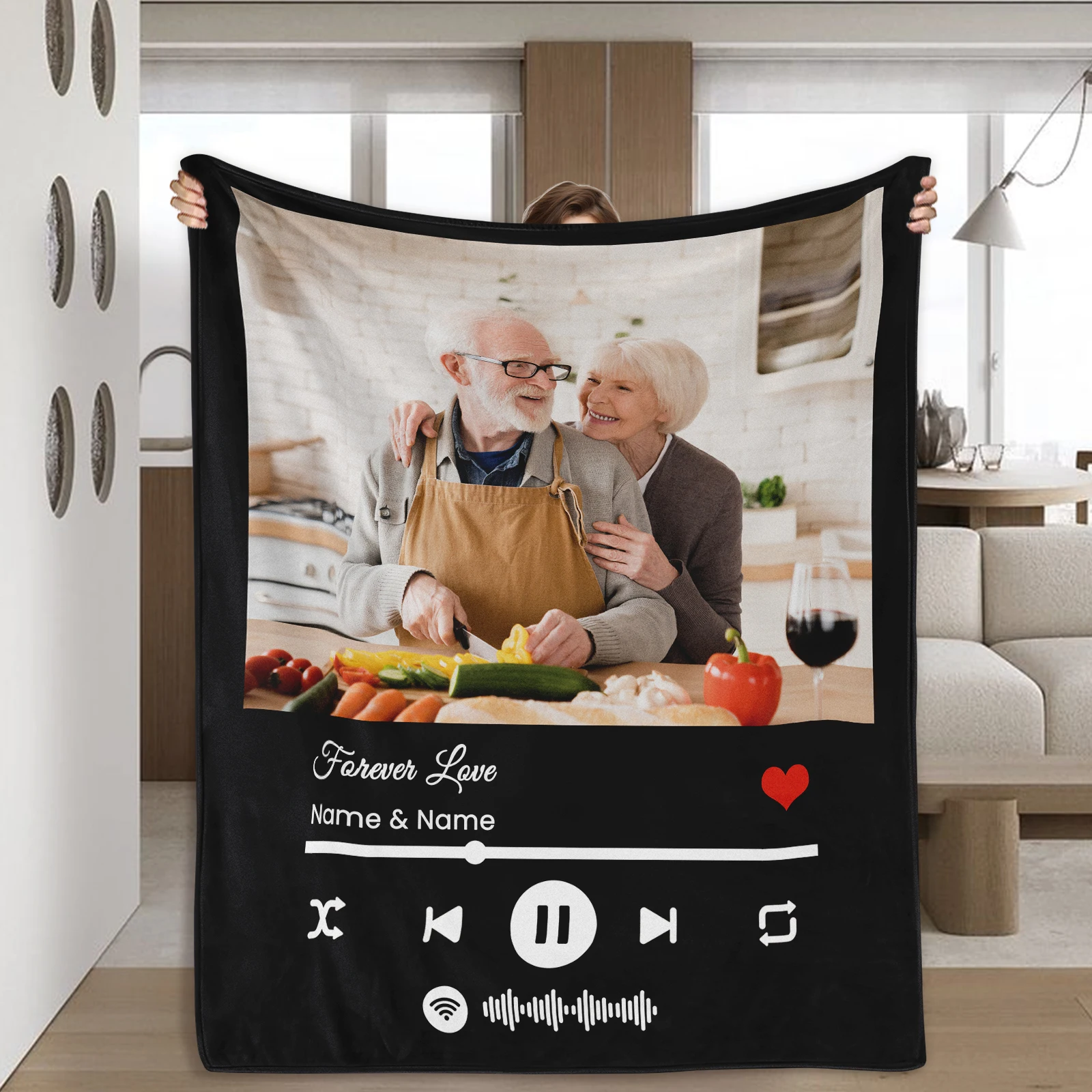 Family Blankets Personalized Customization with Photo Text Blanket To My Best Husband Commemorate Wonderful Times Spent with Him