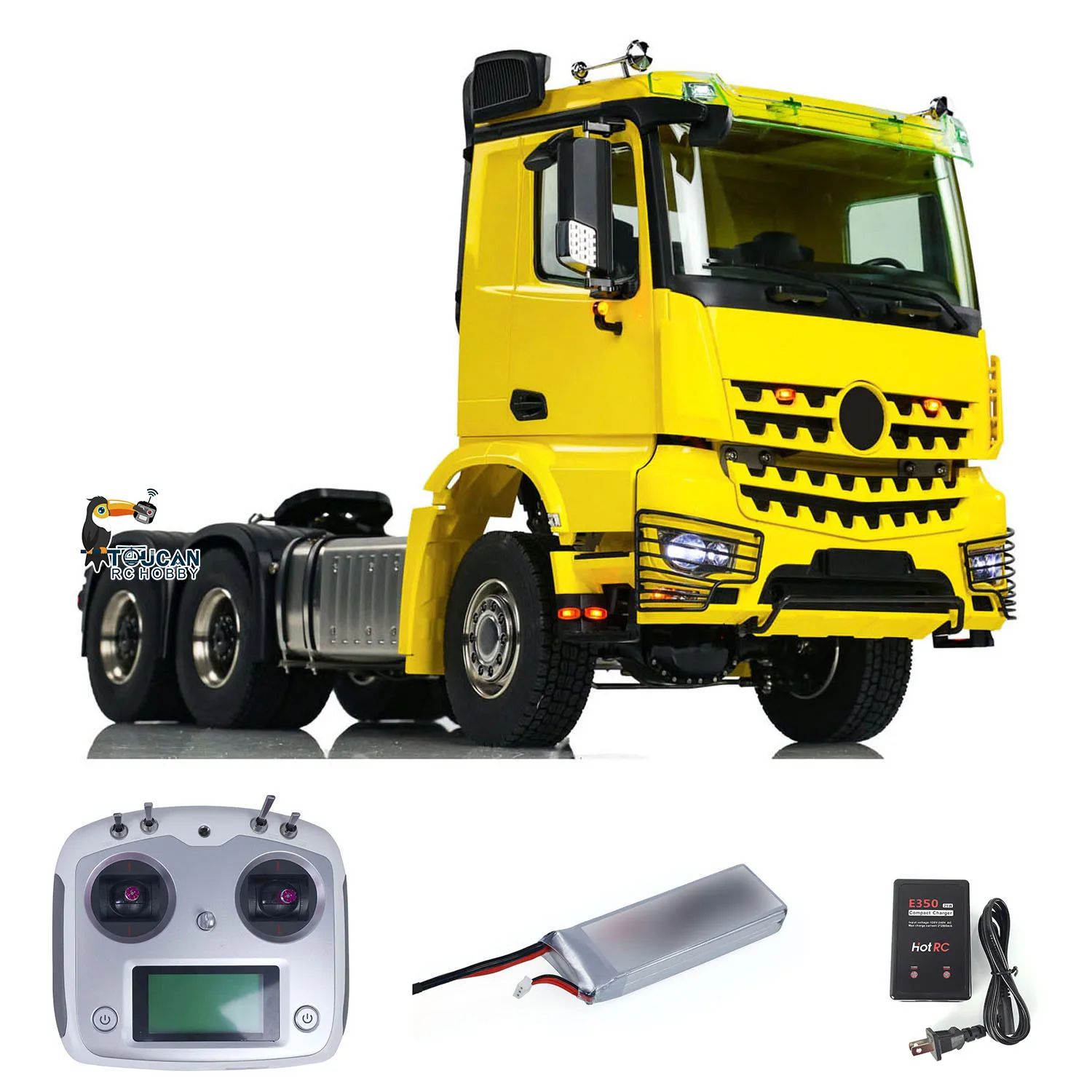 In Stock 1/14 6x6 RC Tractor Truck K3363 Metal Chassis Model Radio Control Car 3-speed Gearbox Light Sound Vehicle Toy THZH1946