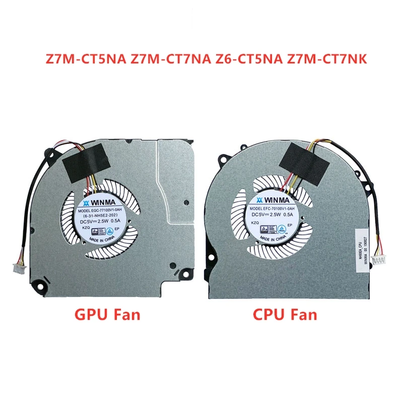 Brand New Original Laptop CPU GPU Cooling Fan For Hasee Z7M-CT5NA Z7M-CT7NA Z6-CT5NA Z7M-CT7NK