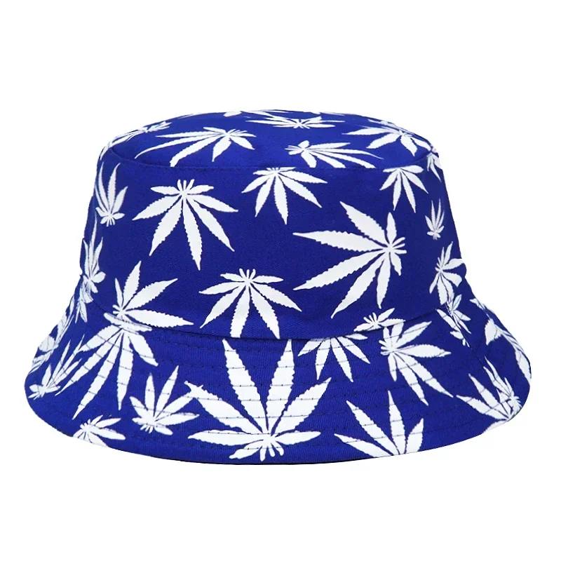 2024 Fashion Summer Autumn Sun Bucket Hats Women Men Buckets Caps Weed Print Hat Fisherman Sunscreen Hats For Ladies