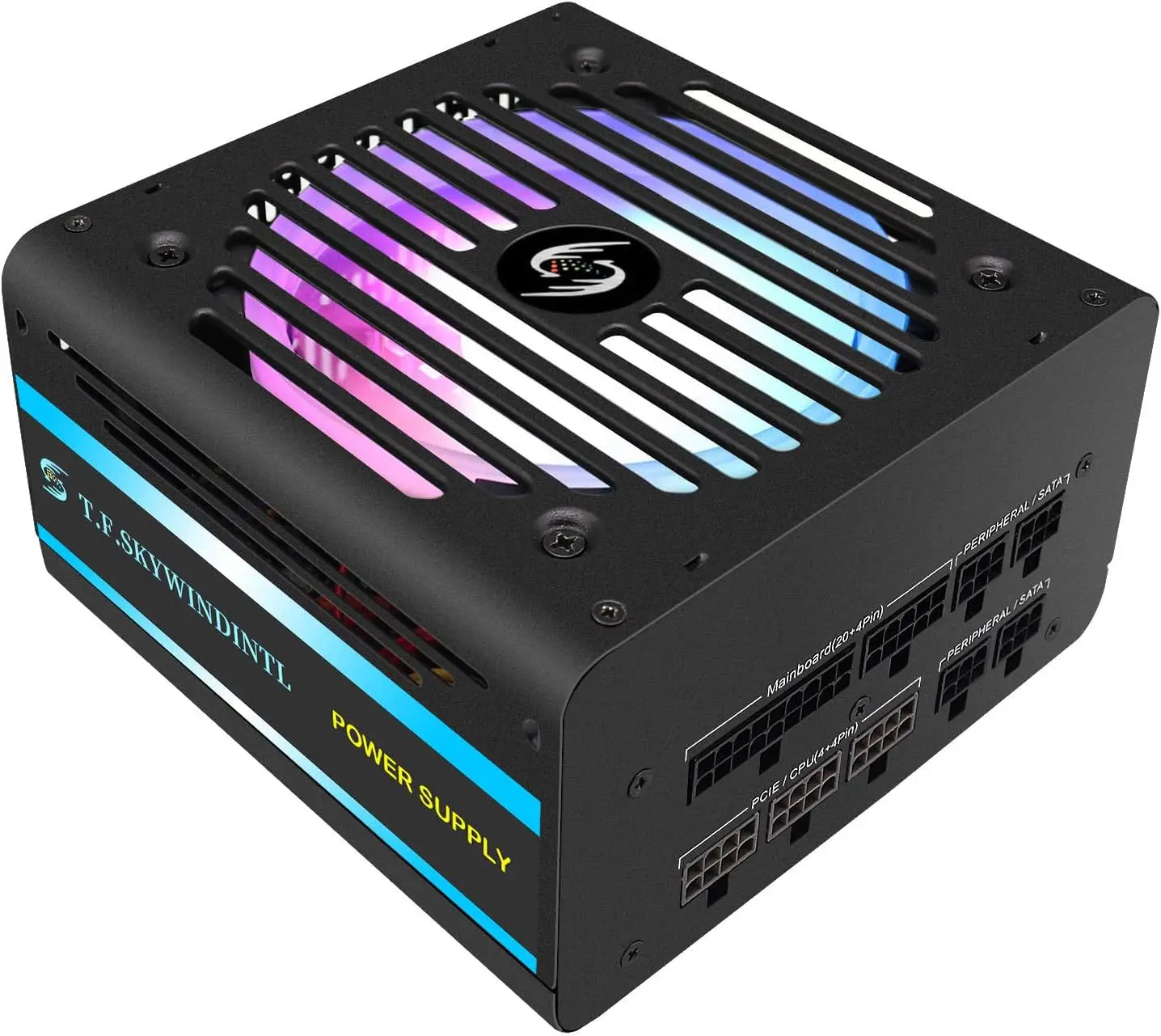 مصدر طاقة 700 واط RGB وحدات كاملة ATX Gaming PSU جهد كامل نشط PFC مع مروحة FDB لخادم الكمبيوتر المكتبي