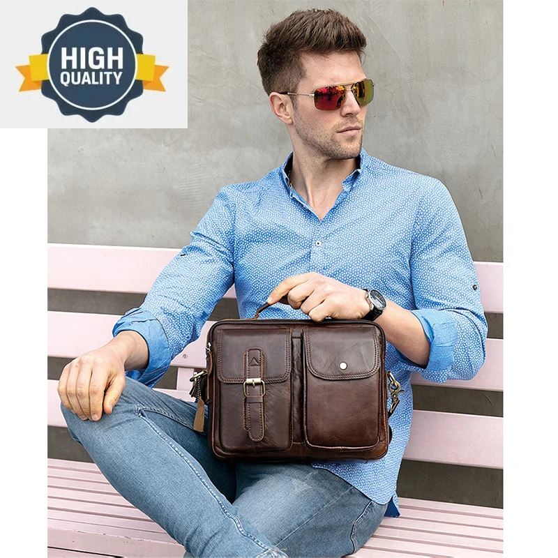 

shoulder bag Men's for men totes Hasp Top-handle Vintage male 's genuine leather crossbody s Hand 8114