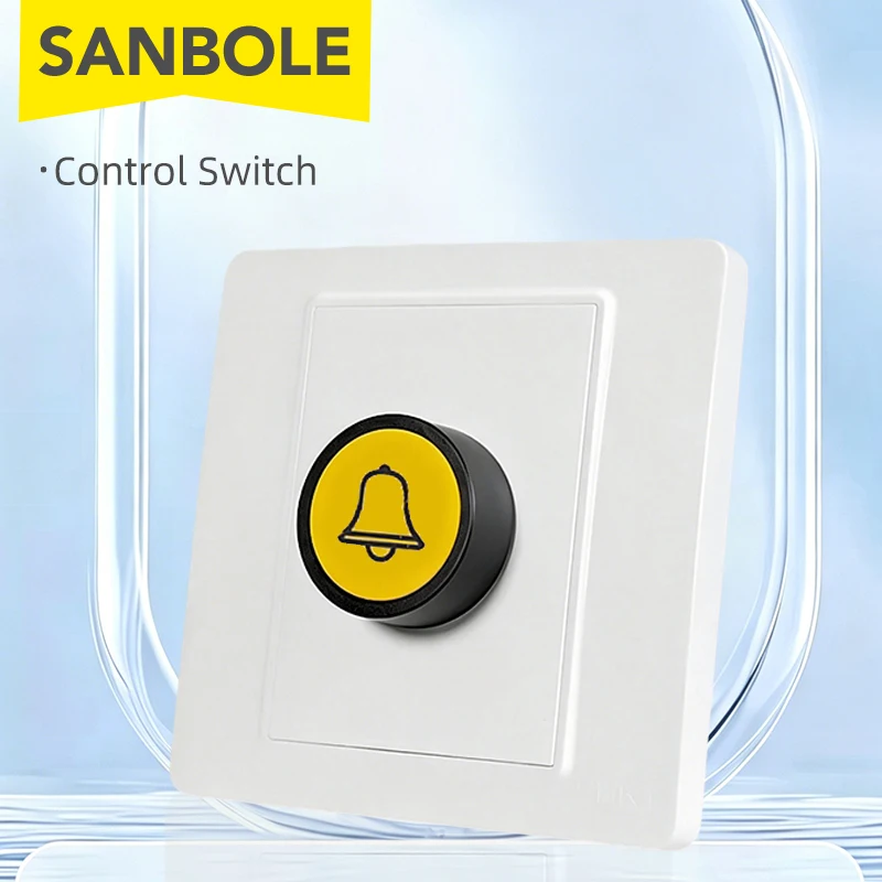 86x86 Size Concealed Mount Exit Button, Mini Access Control Release Push Button Switch Reset Function For Residential Complex