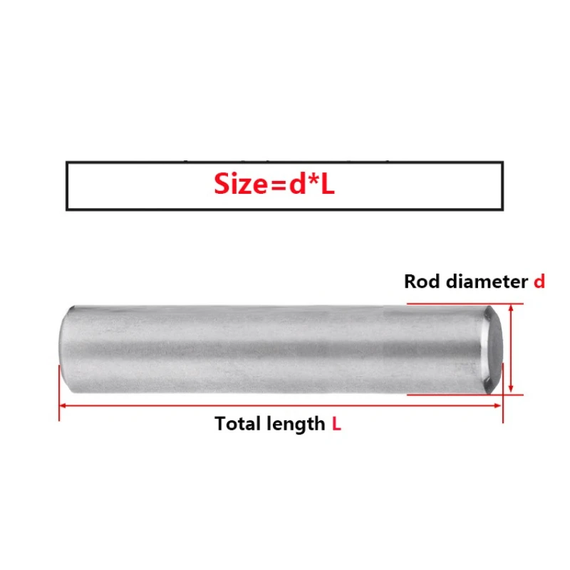 Cylindrical Locating Dowel Pin 304 Stainless Steel Metal Fixing Shaft Lock Pins Round Bar Solid Rod M4 M5 M6 M8 M10 M12