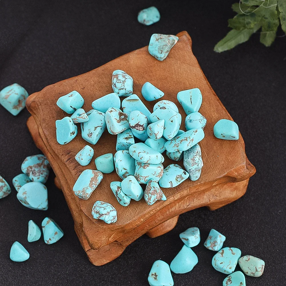 50g Natural Turquoise Gravel – Degaussing Crystal Stones for Vase Potted Plants Fish Tank and Home Decoration Pebbles