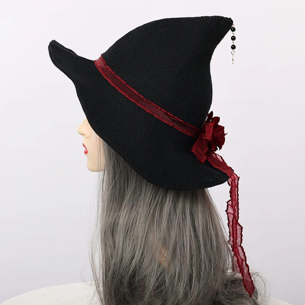 Chapéu de bruxa gótico preto lolita festival festa feiticeiro chapéus cosplay halloween partys headwear