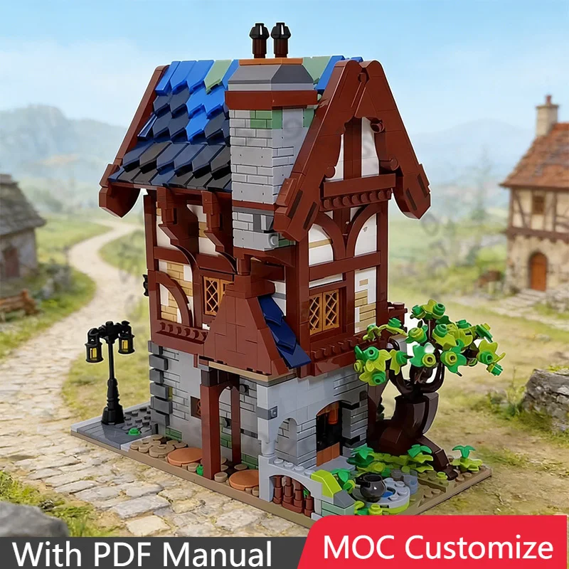 1683 PCS 중세 거리 집 모델 MOC 맞춤형 모듈식 빌딩 블록 기술 창의적인 DIY 장난감 크리스마스 선물
