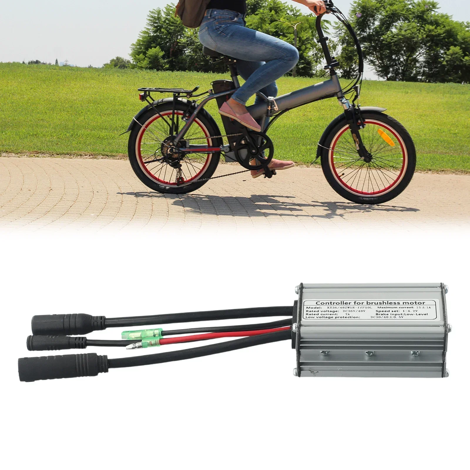 Functional E-Bike Controller Bicycle Controller Bike Part Brushless Motor 7A 82*53*32mm DC48V/36V KT36/48ZWSR-ffF02 Silver