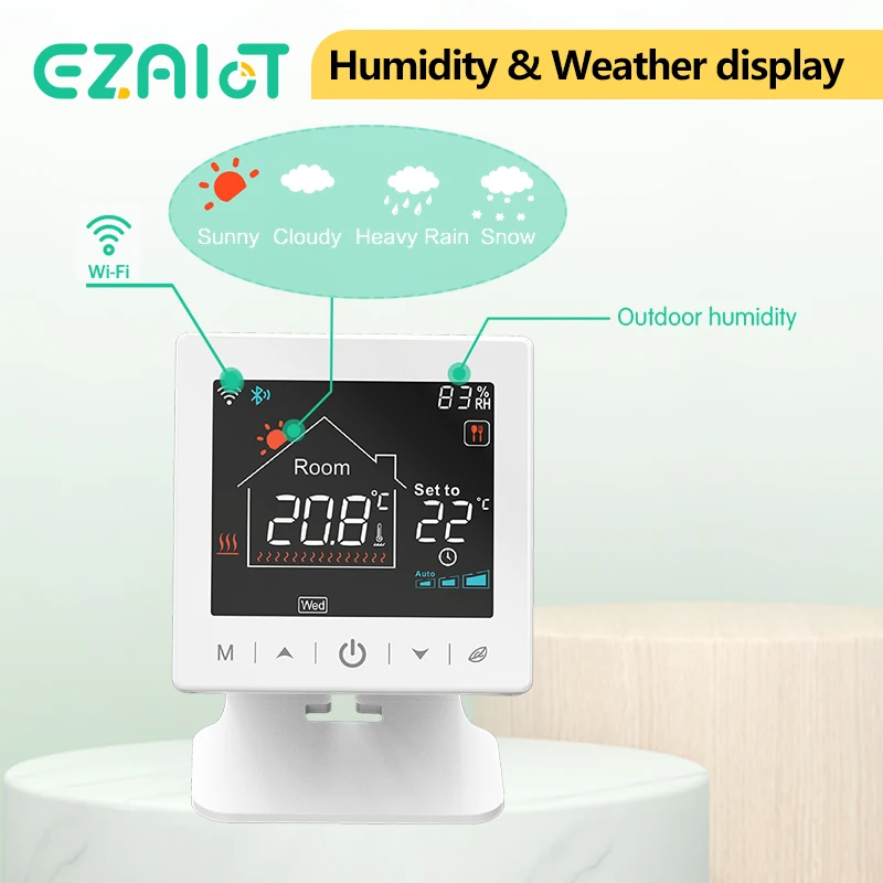 Smart Wireless Thermostat WiFi Tuya Gas Boiler Heating Programmable RF Room Temperature Remote Controller with Alexa Google