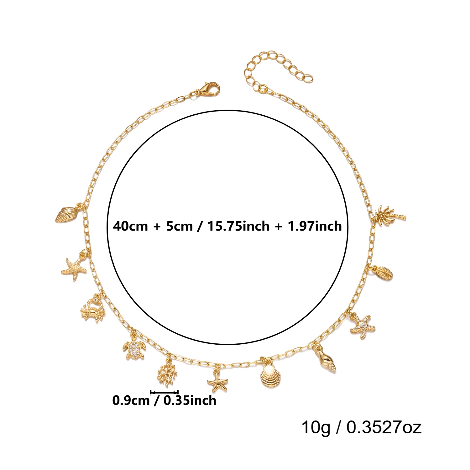 Boho Mehrfach-Anhänger Quasten-Halskette für Frauen Ozean-Serie Korallen-Seestern-Schildkröten-Muschel-Halskette Strand-Schmuck Urlaubsgeschenk – Detail 9