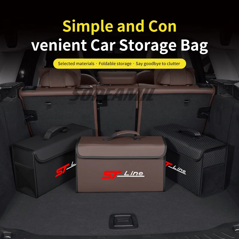 

For Ford Mondeo Focus Raptor Puma Edge Explorer Ecosport Ranger F150 Car Trunk Organizer Box Tailbox Stowing Tidying Storage Bag