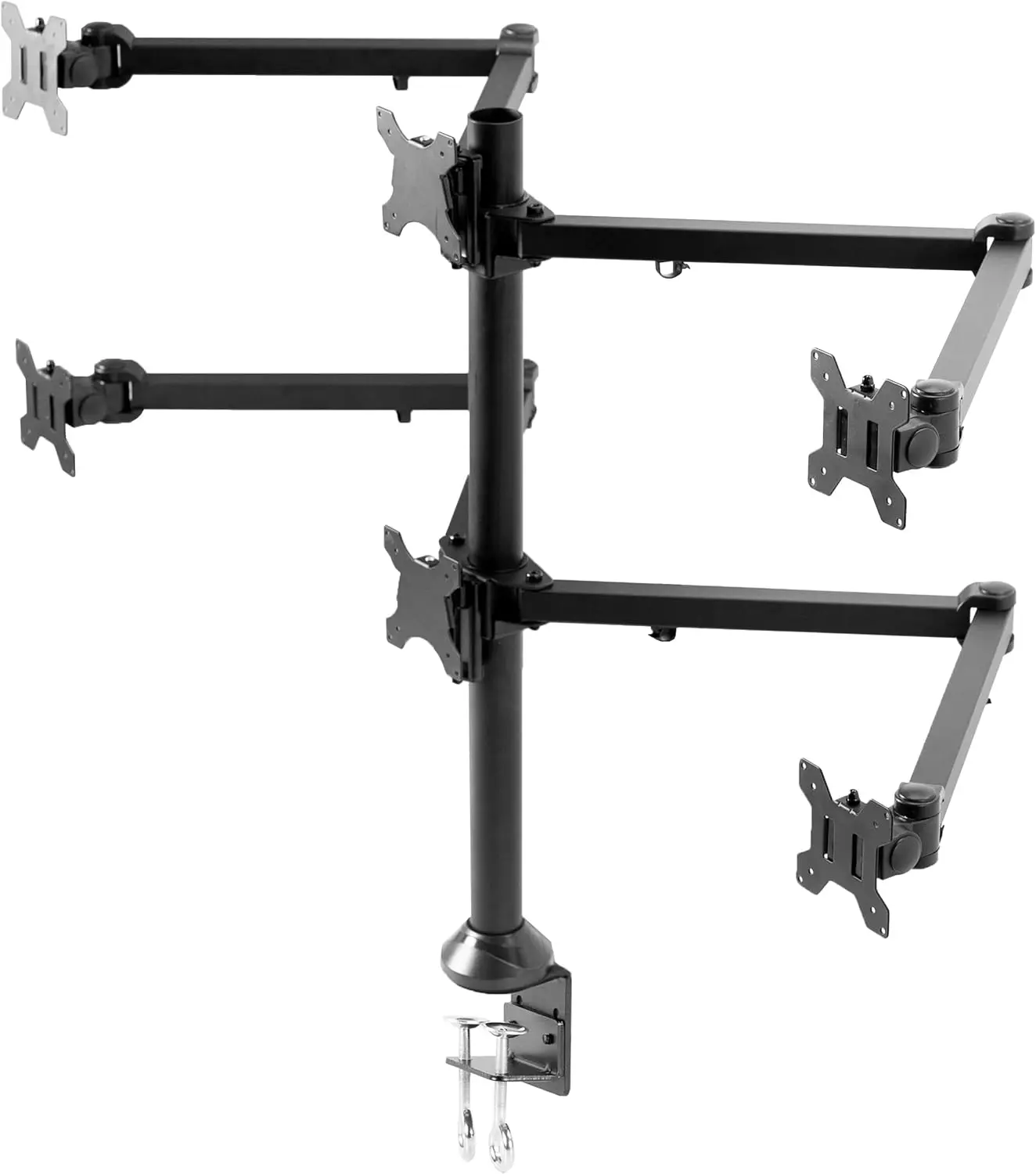 Steel Hex 23 to 32 inch LED LCD Computer Monitor, Heavy Duty Desk Mount, Fully Adjustable Stand, Holds 6 Screens, STAND-V106A