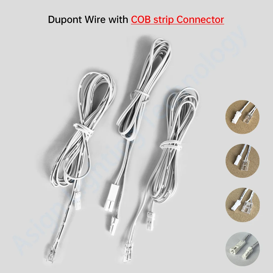 1/3/5pcs 2m Dupont Extension Wire Terminal 2Pin 5mm 8mm 10mm Ultra Thin COB LED Quick Connector for 12V 24V COB Strip Light