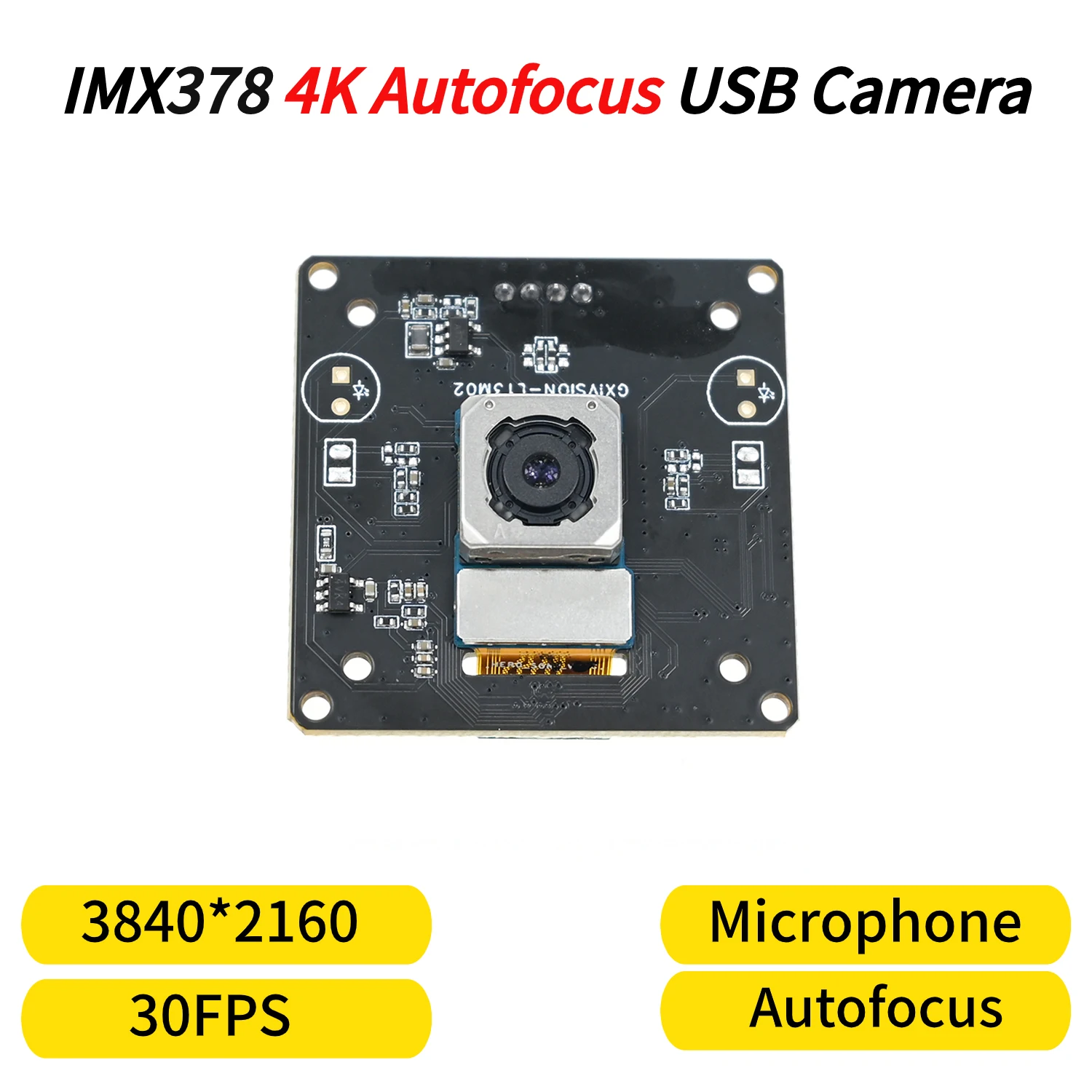 

Stream Living Camera Module 4K HD Autofocus AF USB Webcam, With Microphone,30fps,3840x2160,IMX378, 8MP,For Meeting Teaching