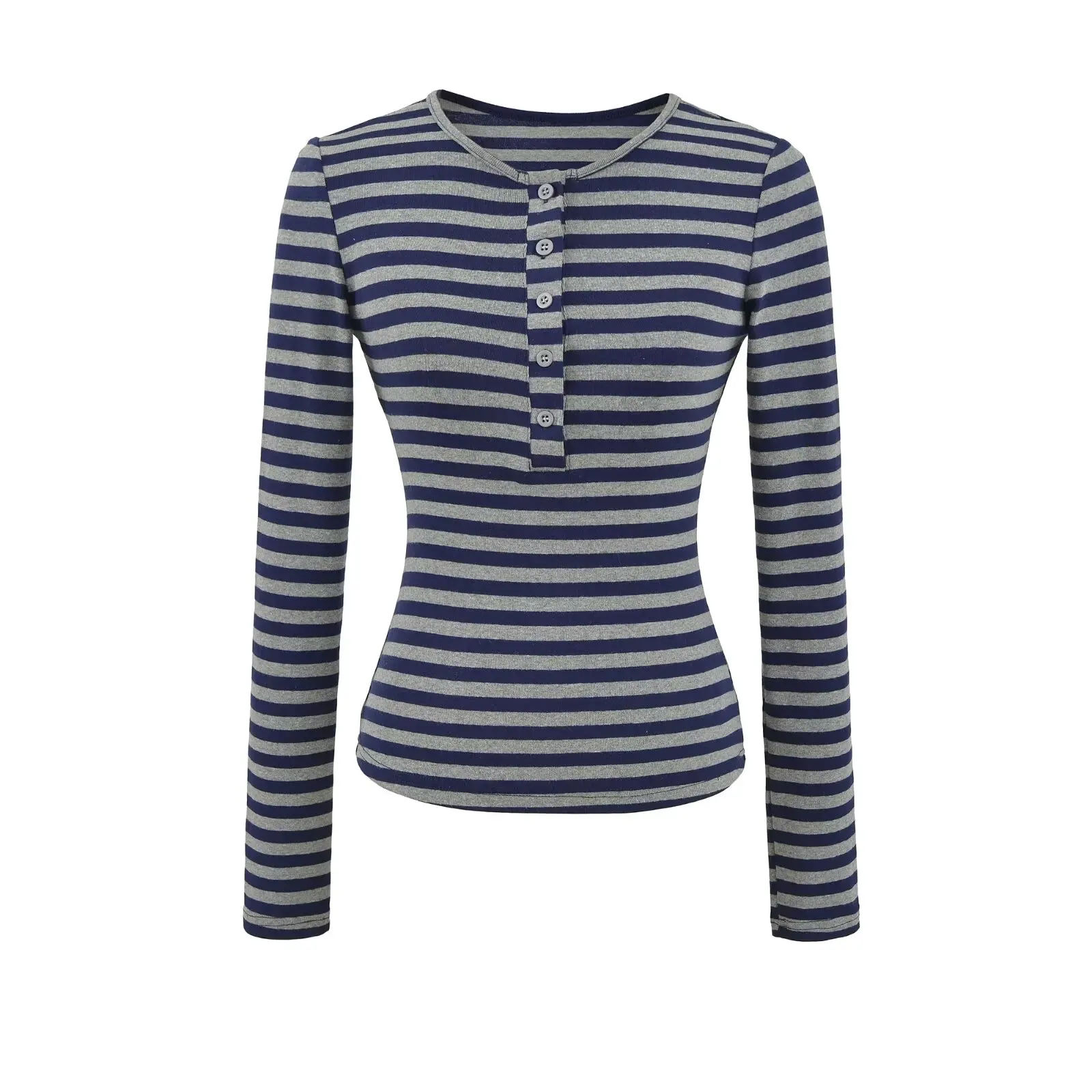 

Slim Fit Long Sve T-irt Women's f Open Collar Inner Wear Waist Cinching Slimming Base irt Top Pure Desire Color Blo...