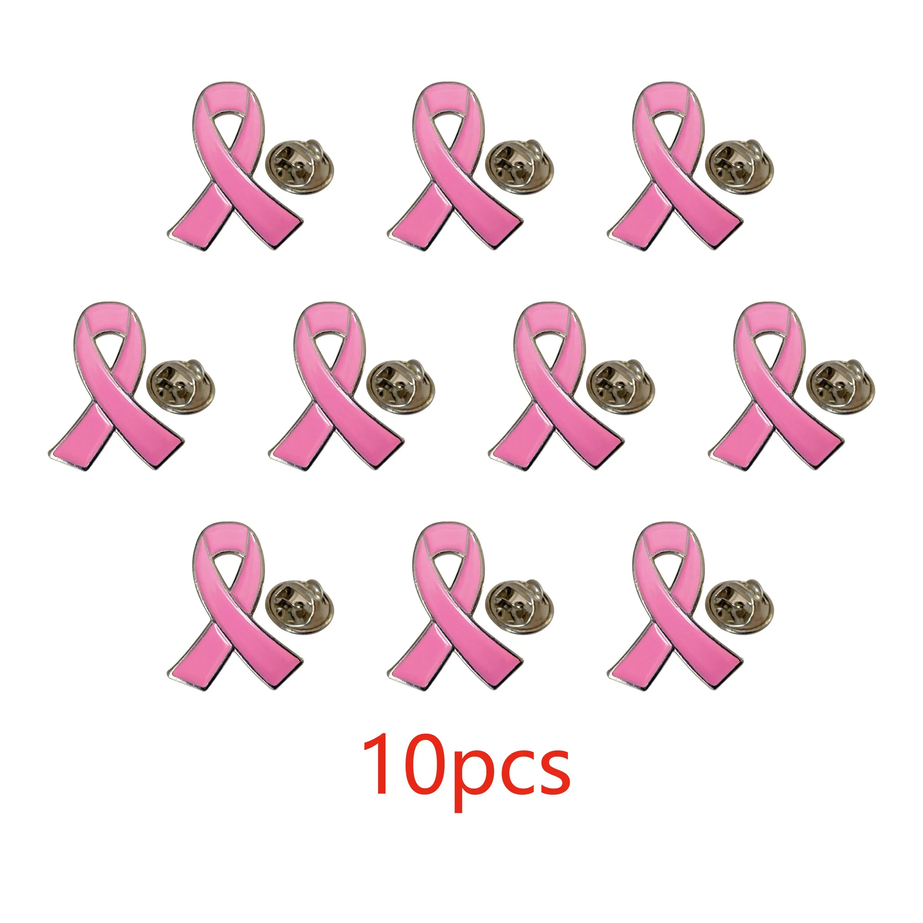 5/10/50/100pcs Breast Cancer Awareness Pins for Women, Pink Brooch Decorations Charity Public Social Event Badge Bulk