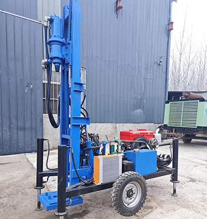 Small Hydraulic Water Well Drilling Rig, 150-meter Portable Wheeled  Drilling Rig Automatic Mine Drilling Rig