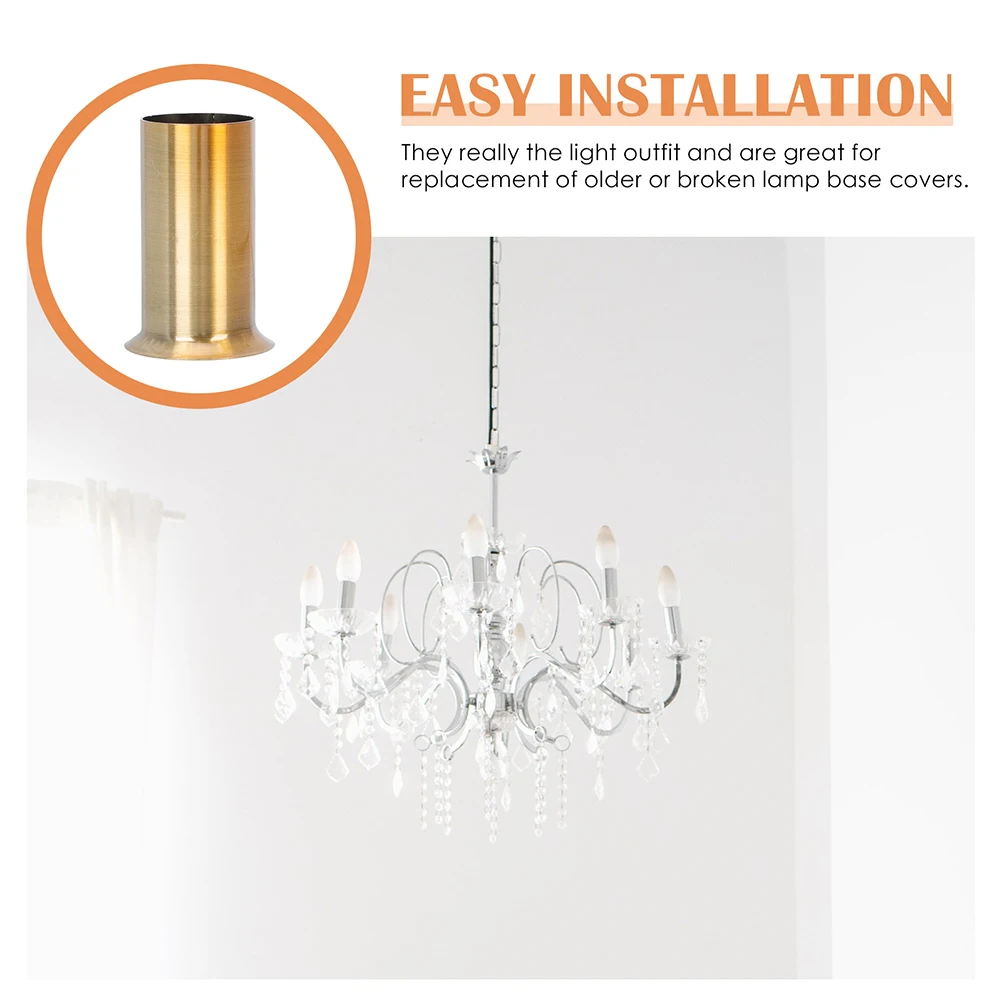 

10pcs Crystal Chandelier Flanging Sleeve 30X80Mm Iron Lamp Base Cover Durable Lighting Accessories Chandelier Replacement Bulb