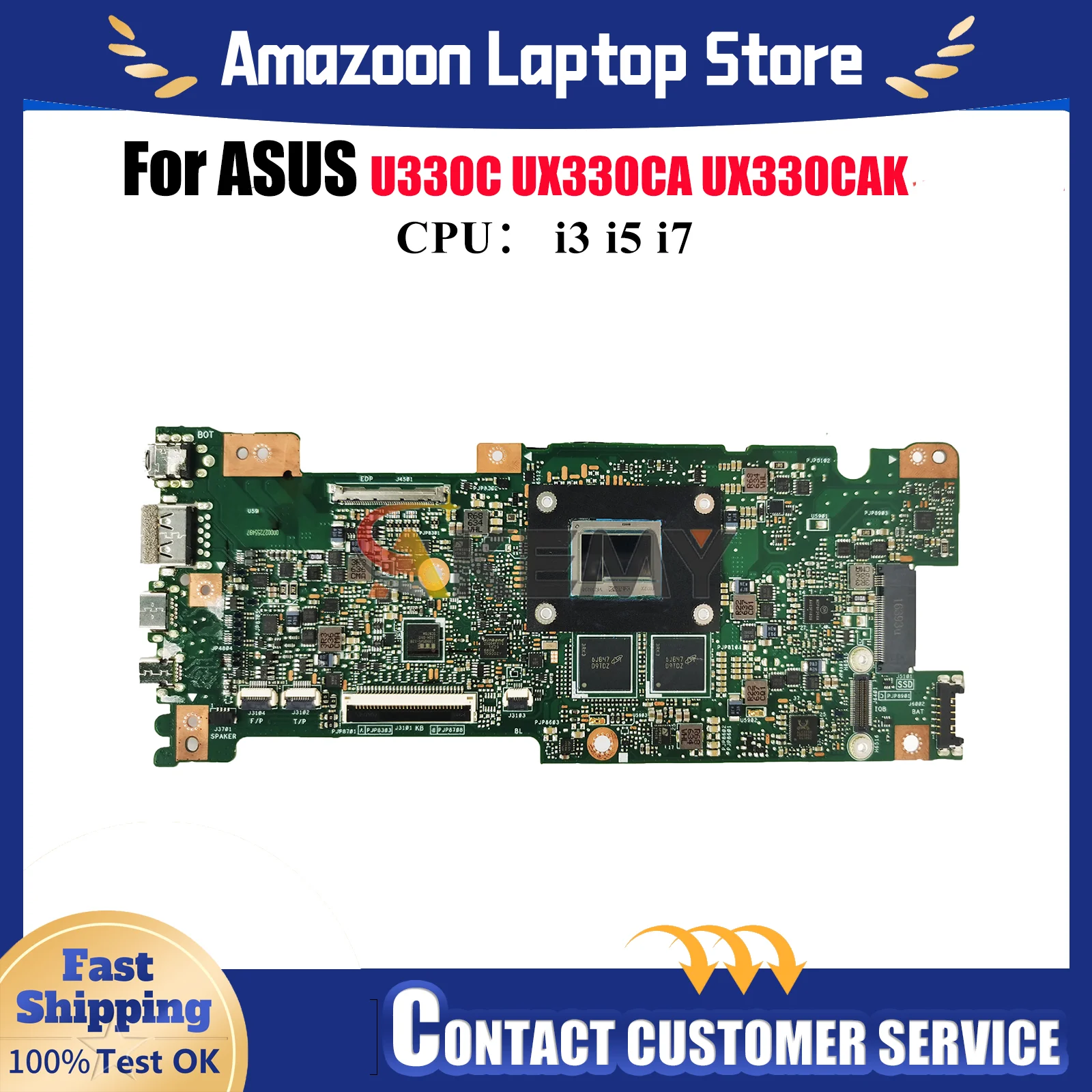 

UX330CA Материнская плата для ноутбука ASUS ZenBook UX330CA UX330CAK UX330C U330C Материнская плата для ноутбука с процессором i3 i5 i7 100% тест OK stk
