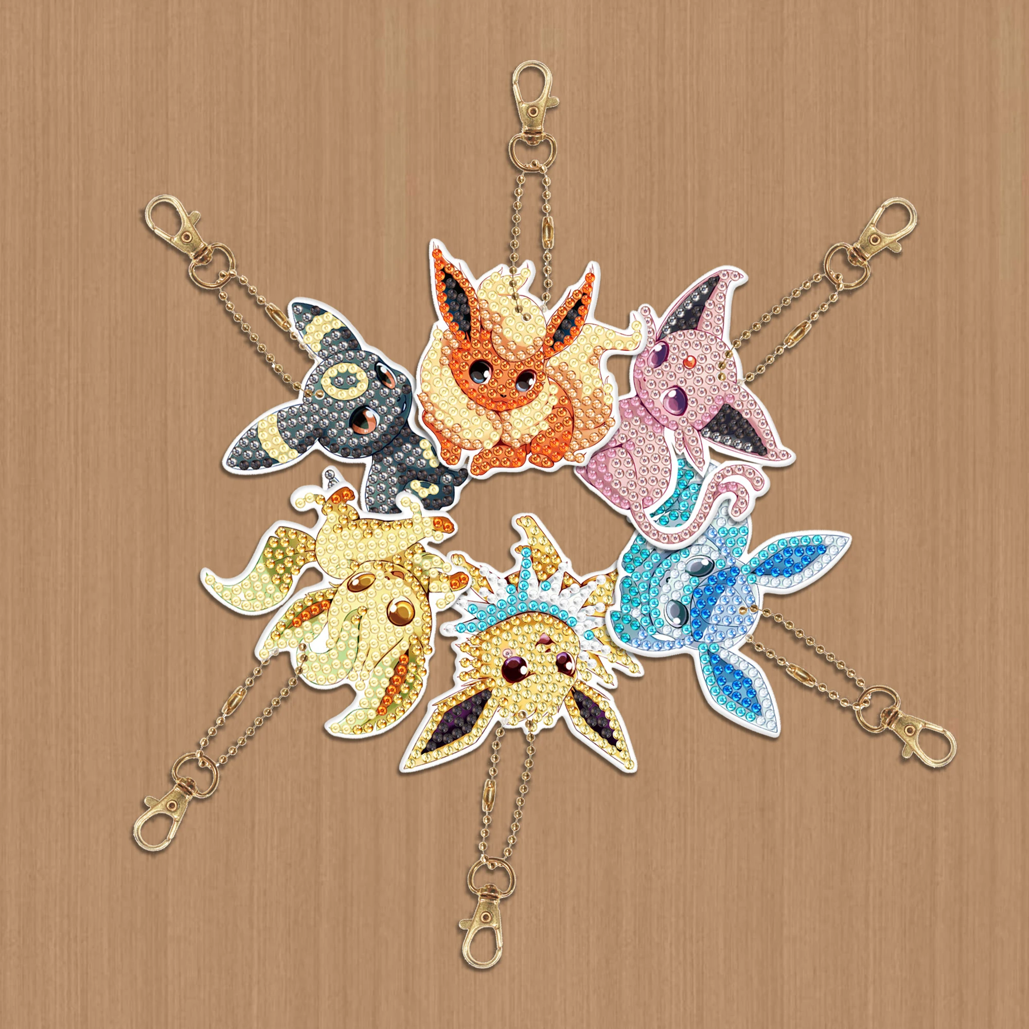 

Pokémon Digimon Animals DIY 5-6Pcs Cartoon DIY Diamond Painting Keychain Kids Birthday Gift Cartoon Bag Pendant Souvenirs Cute