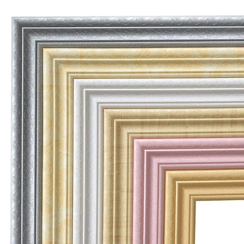 3D Self Adhesive Wall Strip PVC Waterproof Border Sticker Foam Block Wallpaper for Home Decoration