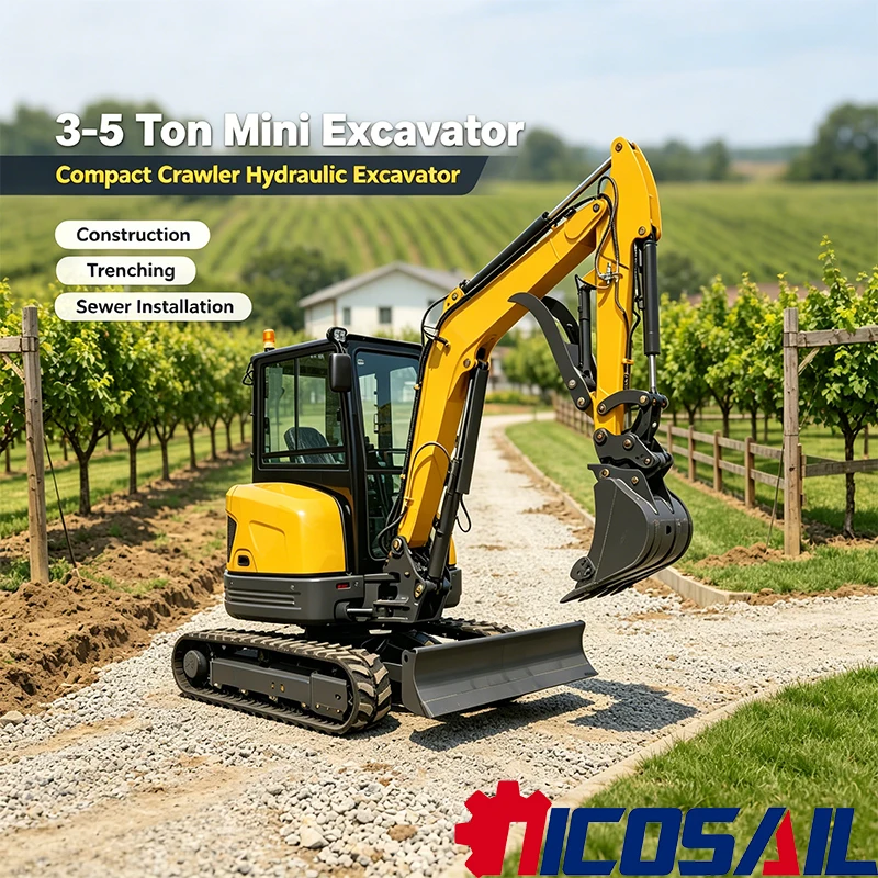

3 Ton Mini Excavator Compact Crawler Hydraulic Digger Euro 5 OEM Customizable for Landscaping Trenching Construction