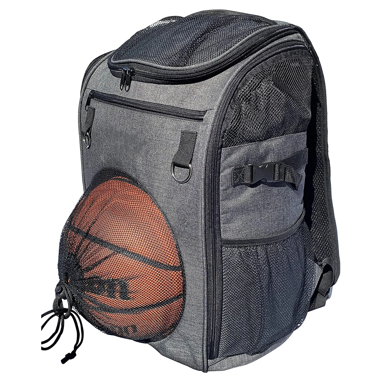 

Newest Basketball Soccer Gym Backpack with Ball Holder Sports Equipment Rucksack Bag with Shoe Pocket and Bottle Holder