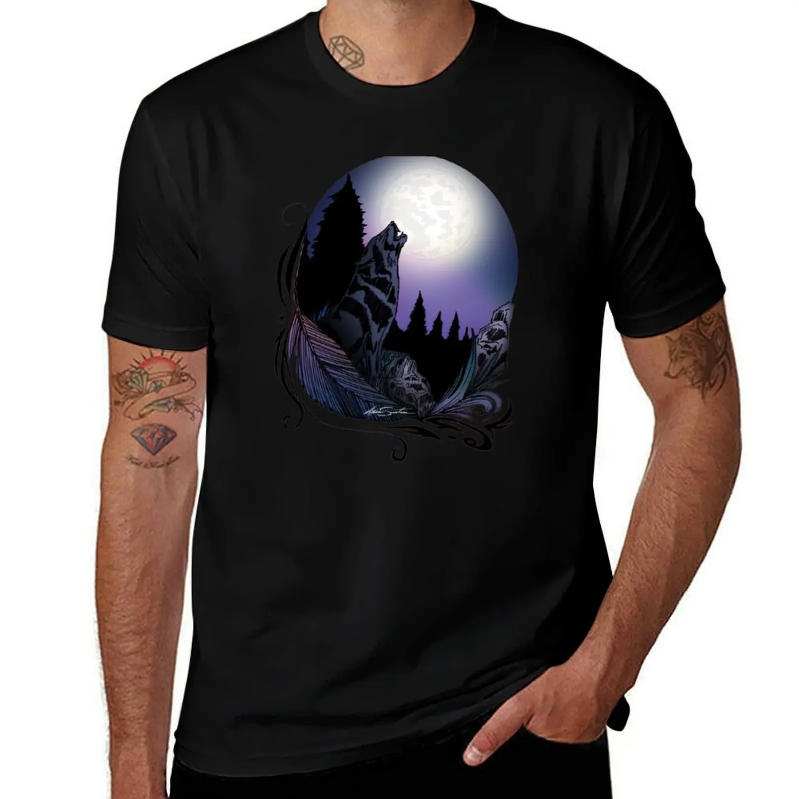 

t Howling T-Shirt shirt Wolf shirt man graphic essential tshirt t man