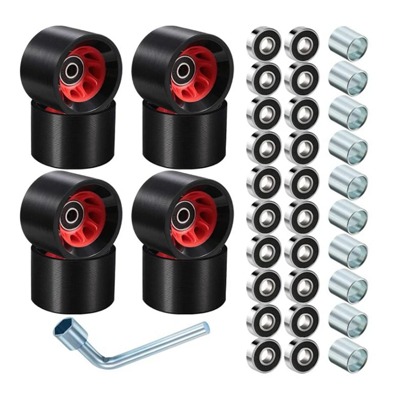 

Top!-8Pcs Roller Skate Wheels Quad Skates Replacement Outdoor Quad Roller Skate Wheel With Skate Roller ABEC-9 608RS Bearing