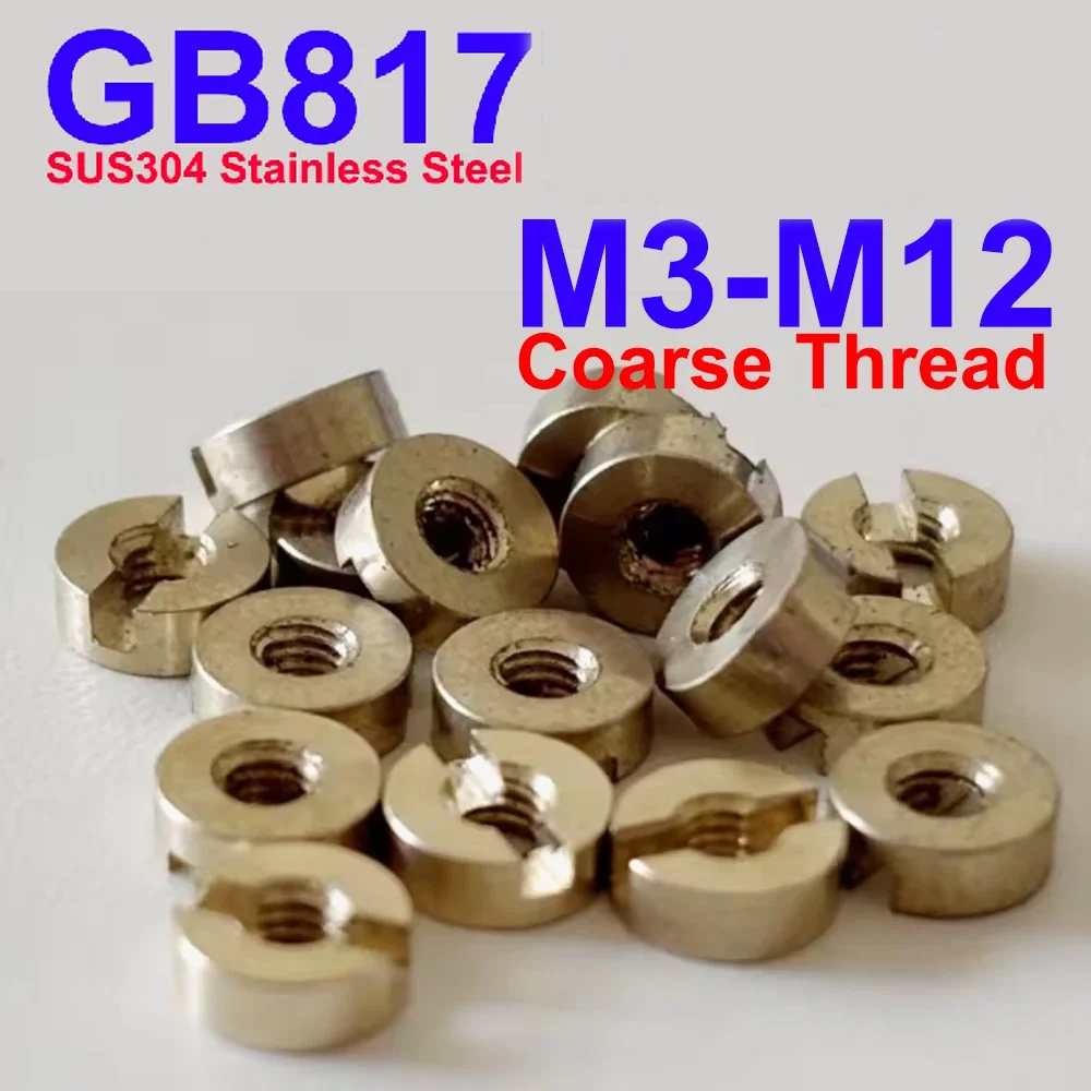 

GB817 M3 M4 M5 M6 M8 M10 M12 SUS304 Stainless Steel Slotted Round Nuts End Face with Groove Thumb Nut