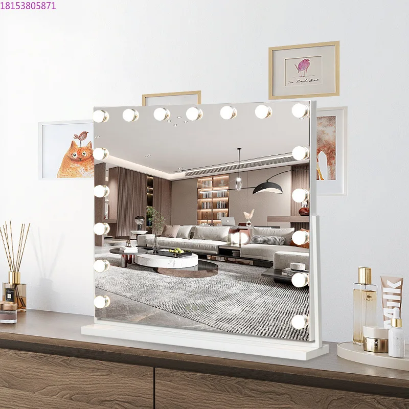 

Dresser light bulb mirror with charging stepless three-color mirror anti-fog