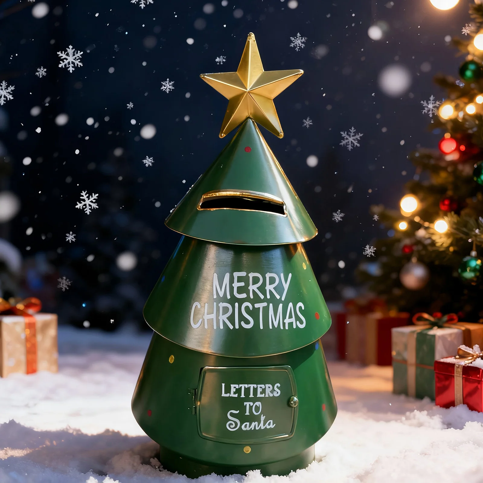 New Christmas Wrought Iron Decorative Cabin Mailbox Indoor And Outdoor Decorations, Bar, Shopping Mall Window Ornaments