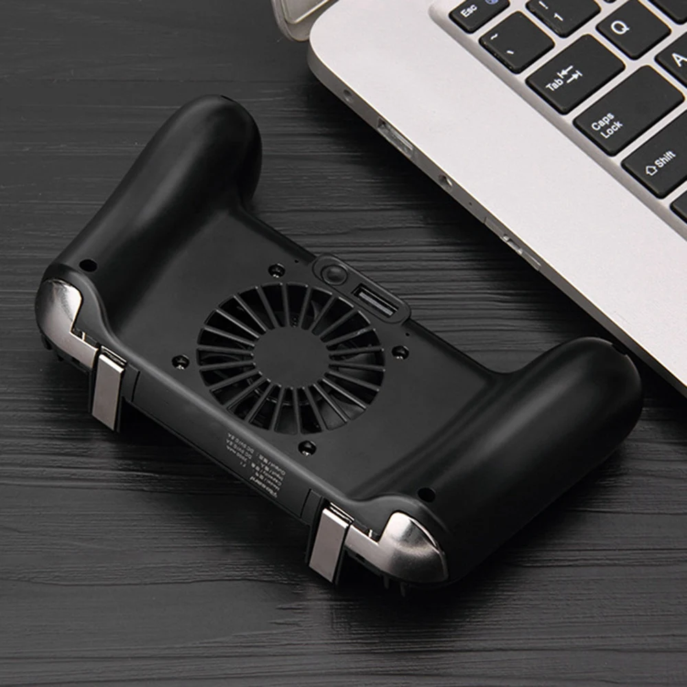 4-In-1 Mobile Game Controller for PUBG Mobile Gamepad Shoot Aim Trigger Joystick Cooling Fan 2000MAh Power Bank Portable