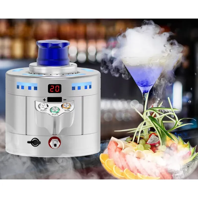 DM-01 Portable Dry Ice Maker Machine for Cocktails, Compact Electric Device Creating Fog Effects for Parties Bars and Home