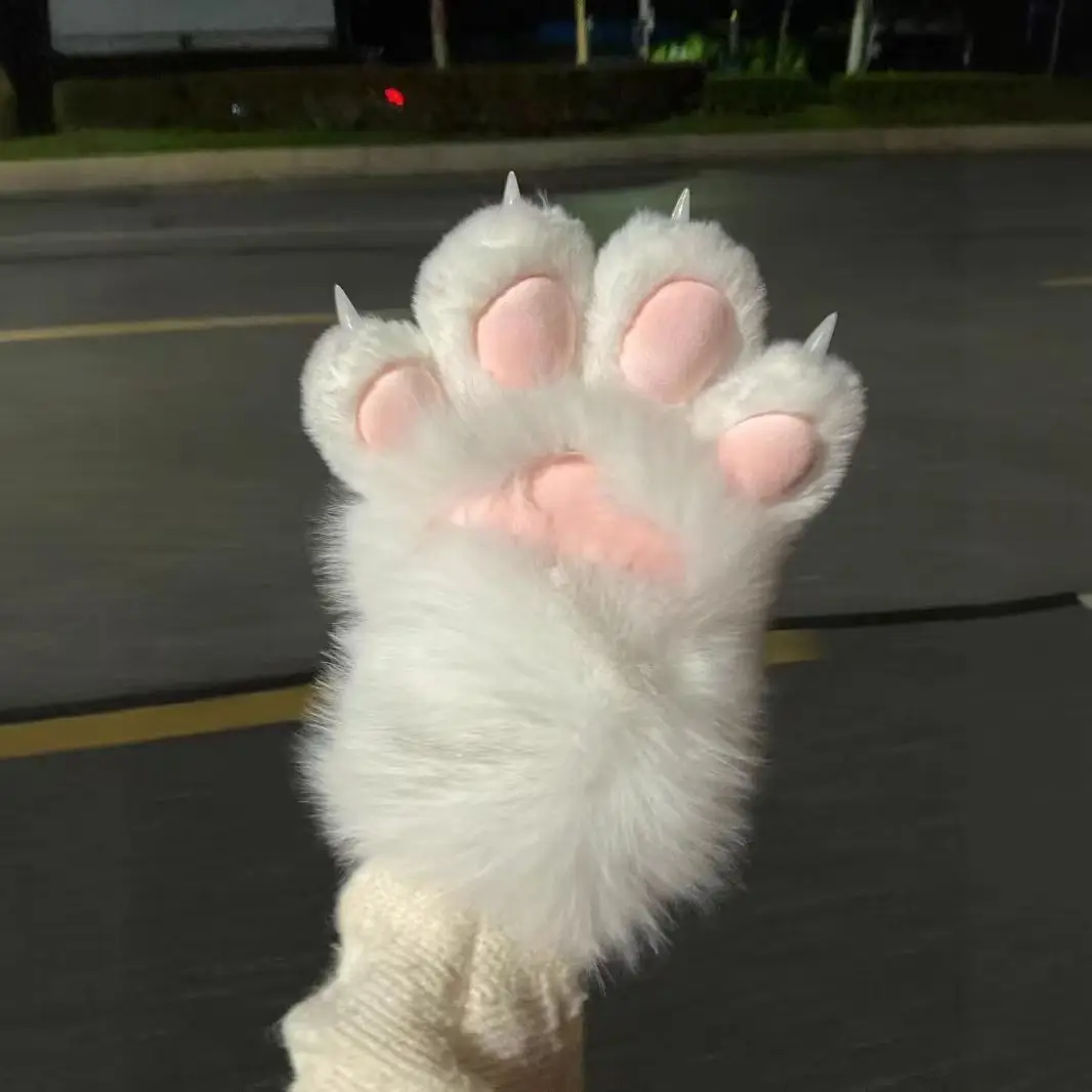 

Искусственный мех, пушистые перчатки PAWS, длинные гвоздиные когти, кигуруми, карнавальный костюм, варежки, реквизит для вечеринки на Хэллоуин для женщин, аксессуары для вечеринок