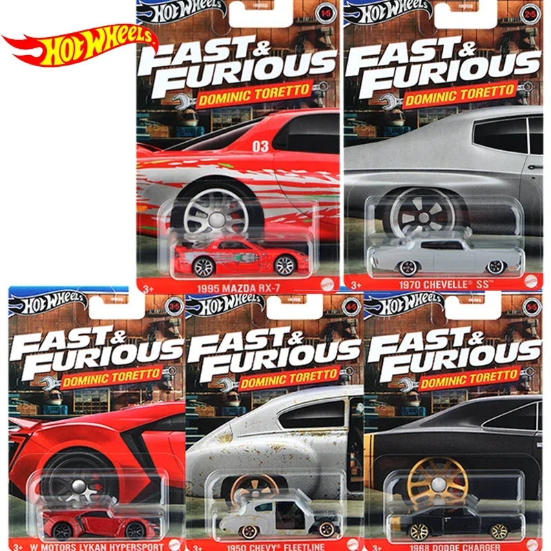 Hot Wheels Fast & Furious Premium Car Dominic Toretto Dodge Mazda Rx-7 Chevy Fleetline W Motors Voiture Toys for Boys Alloy Cart