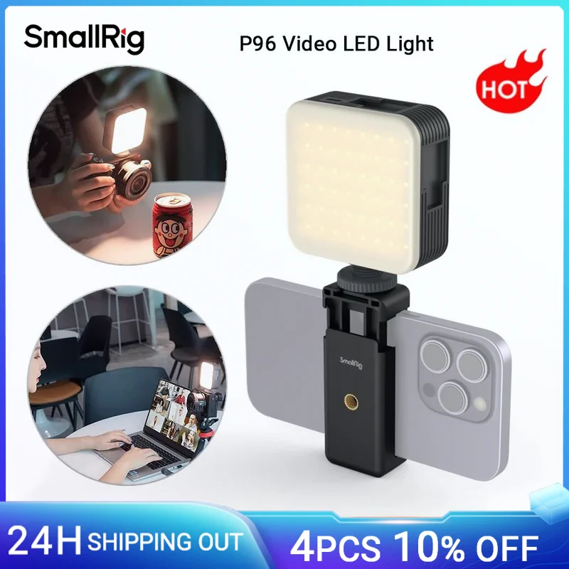 SmallRig P96 LED Video Light  Mini LED Camera Lights 2200mAh 6500k Zoom Photo Video Lighting for Youtube Tiktok Vlog Fill Light