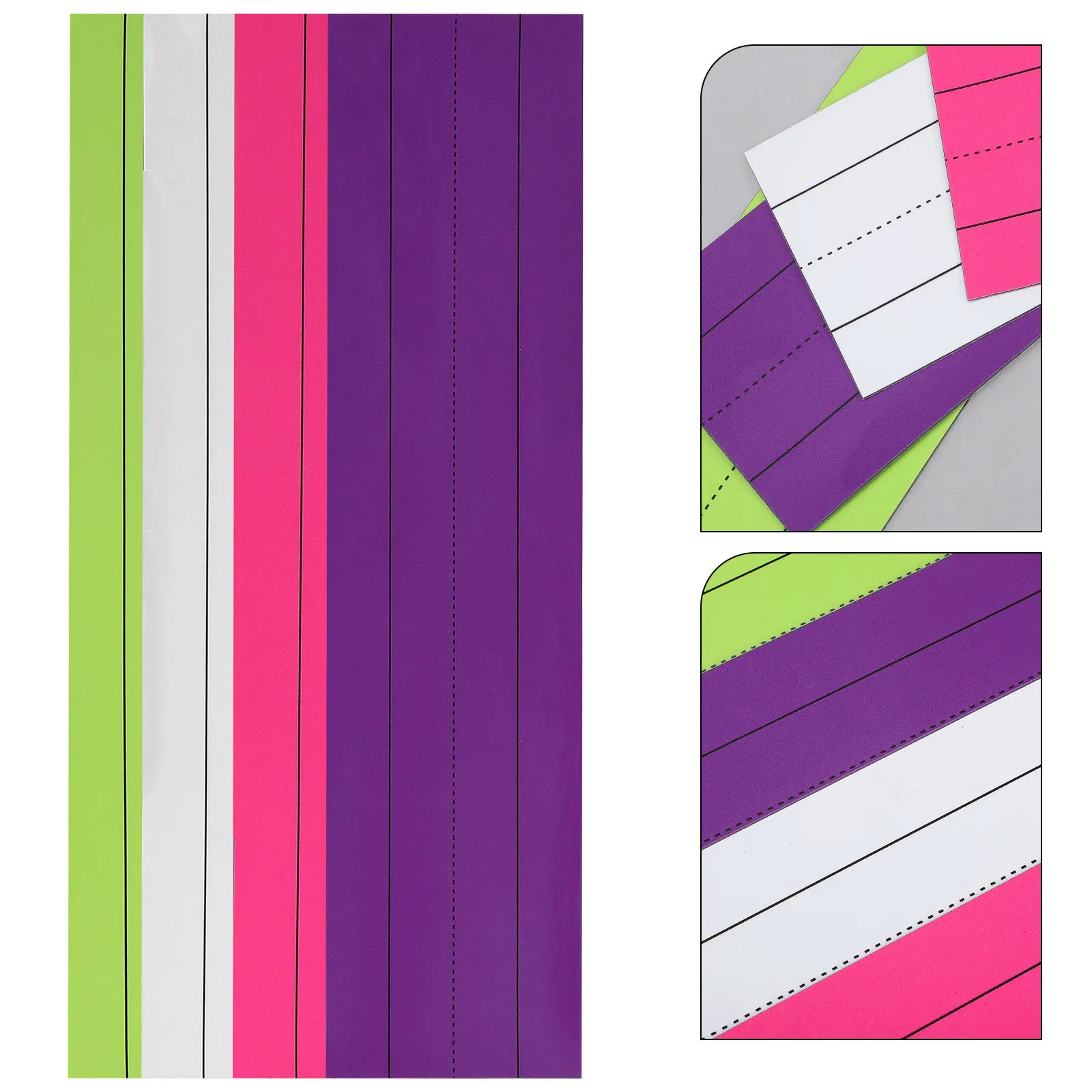 

4pcs Magnetic Dry Erase Strips Reusable Colorful Sentence Learning Strips Teacher Supplies Large Writing Space Fridge Note