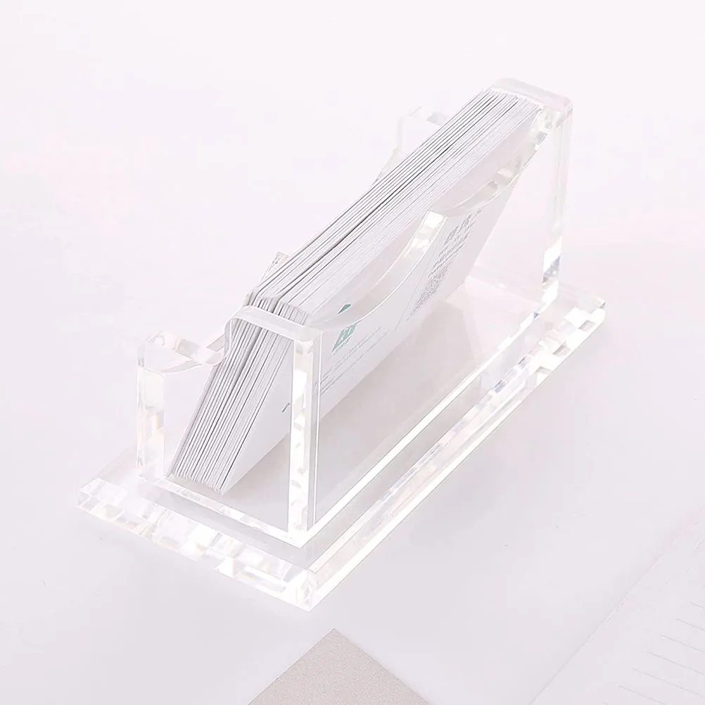 Premium Acrylic Name Cards Holder Cards Storage Box 60 Capacity Desktop Display Organizer Office Home Decor