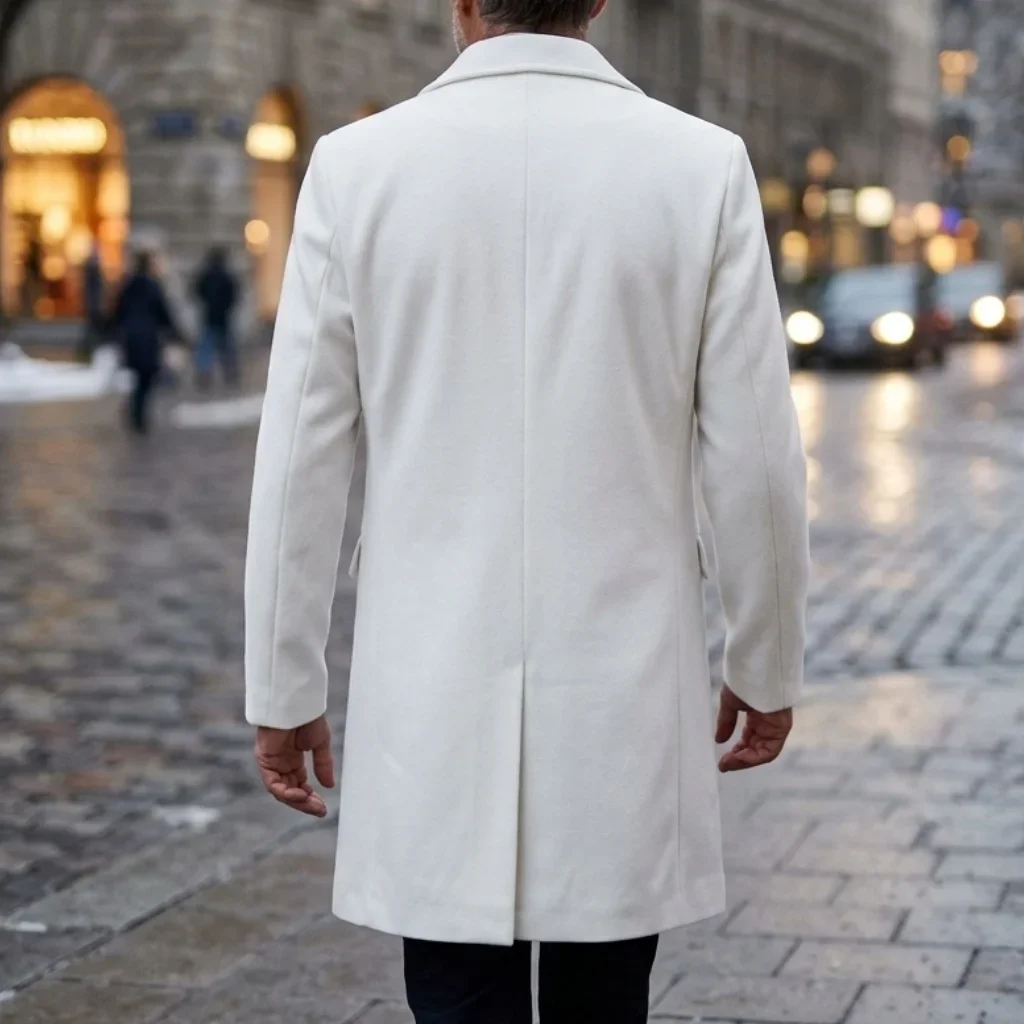 Neuer Winter-Herren-Doppelreihiger Trenchcoat Knielang Multi-Taschen Warme Streetwear Business Casual Oberbekleidung Garib-Stil – Detail 9