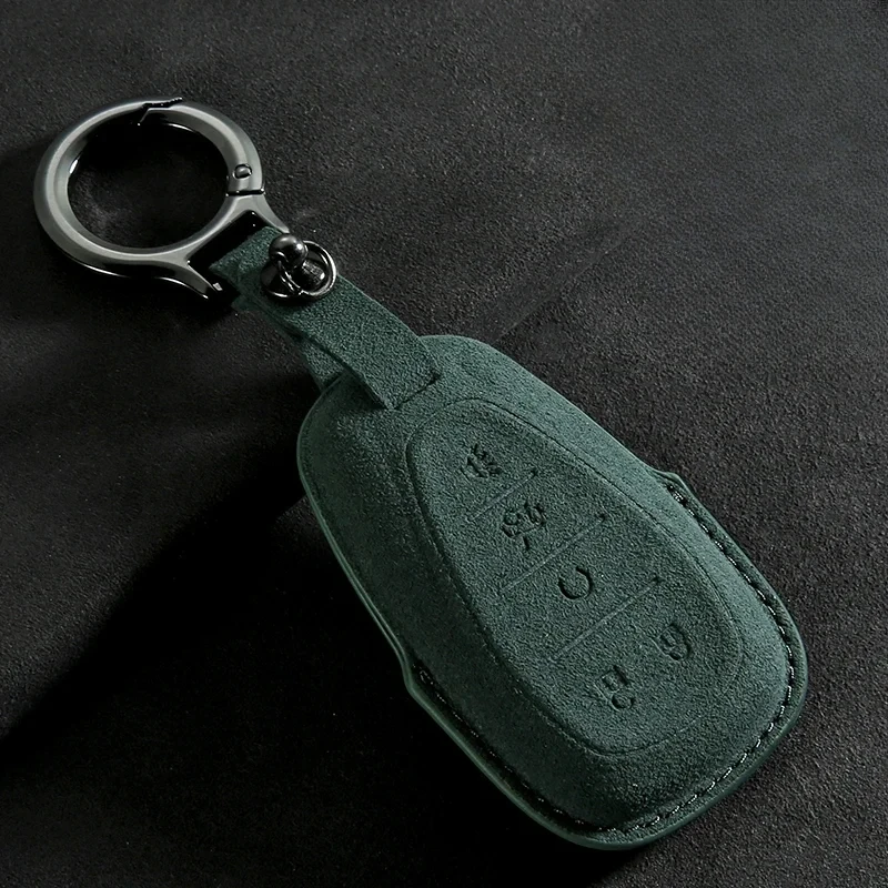 

5 Buttons Suede Car Remote Key Case Cover For Chevrolet Camaro Malibu Cruze Equinox Volt Protector Shell Holder Fob Keychain