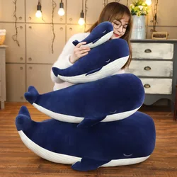 Blue Whale Shark Plush Toy New High Elastic Simulation Cartoon Cute Whale Doll Great White Shark Doll Throw Pillow Birthday Gift