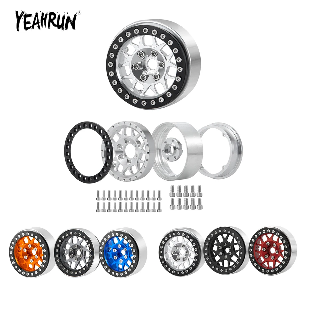 

YEAHRUN металлический 1,9 Beadlock ступица обода колеса для 1/10 Axial SCX10 90046 TRX4 D90 CC01 запасные части для радиоуправляемых автомобилей