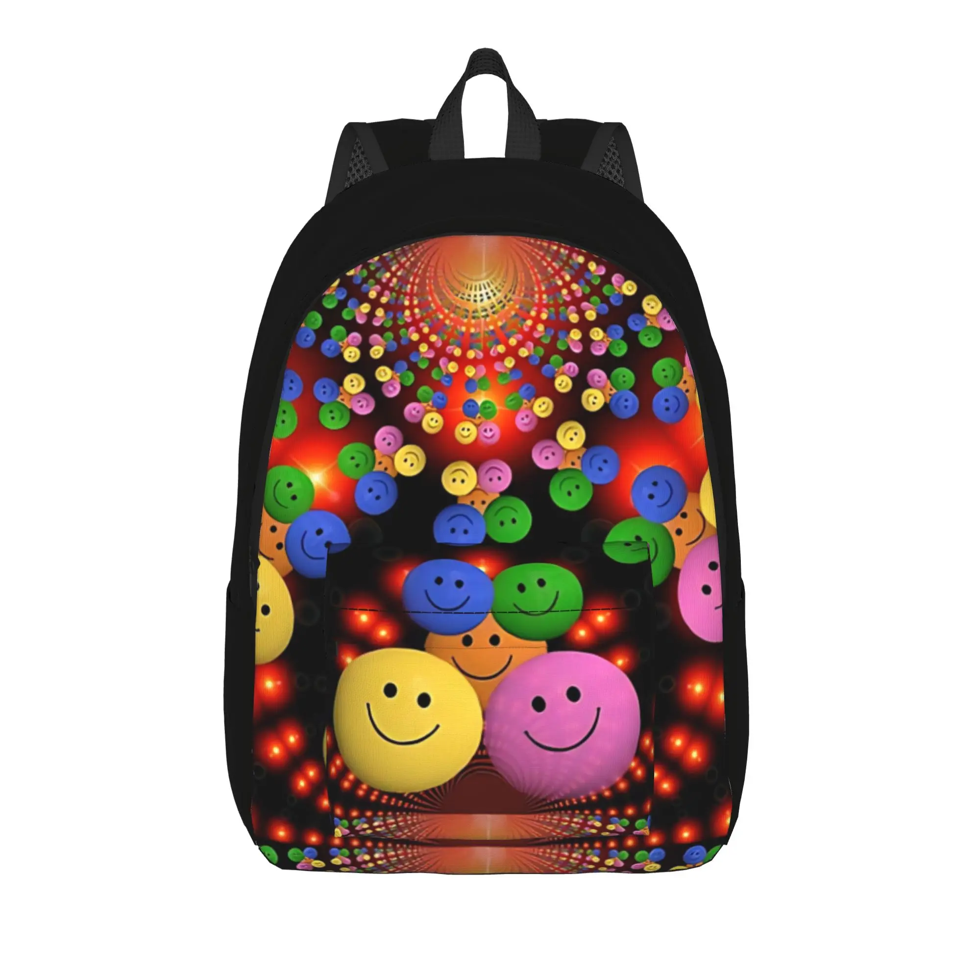 Back to school season Fashion Dont Worry Be Happy Handbag Smarties High School Students Storage Bag Backpack