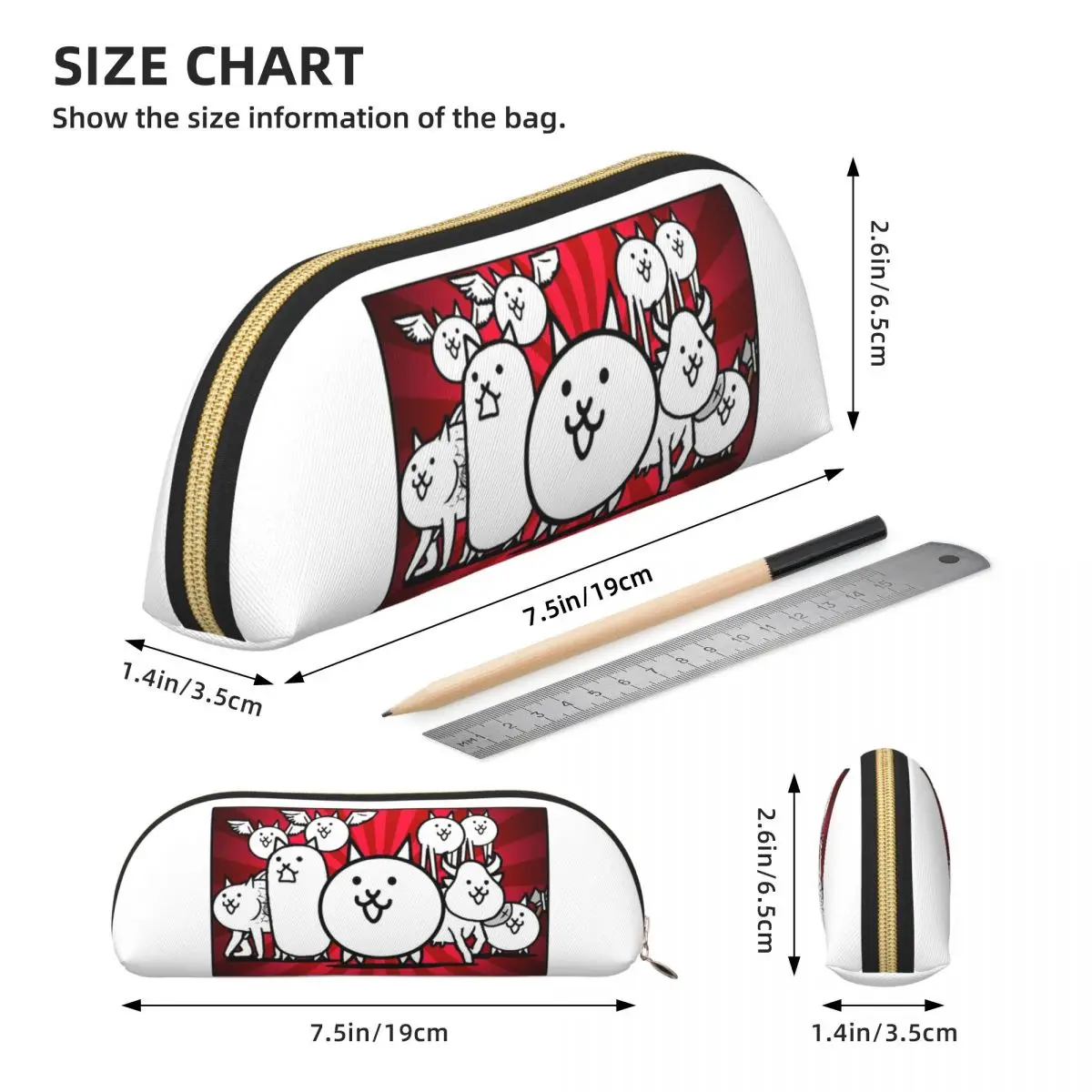 مقلمة Nyanko Great War Battle Cats مقلمة وحقيبة تخزين وأدوات مكتبية وحقيبة أقلام رصاص ذات سعة كبيرة للأطفال