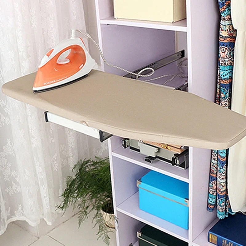 

Cloakroom hidden ironing board household folding desktop wardrobe referral pull buffer damping rotating iron rack