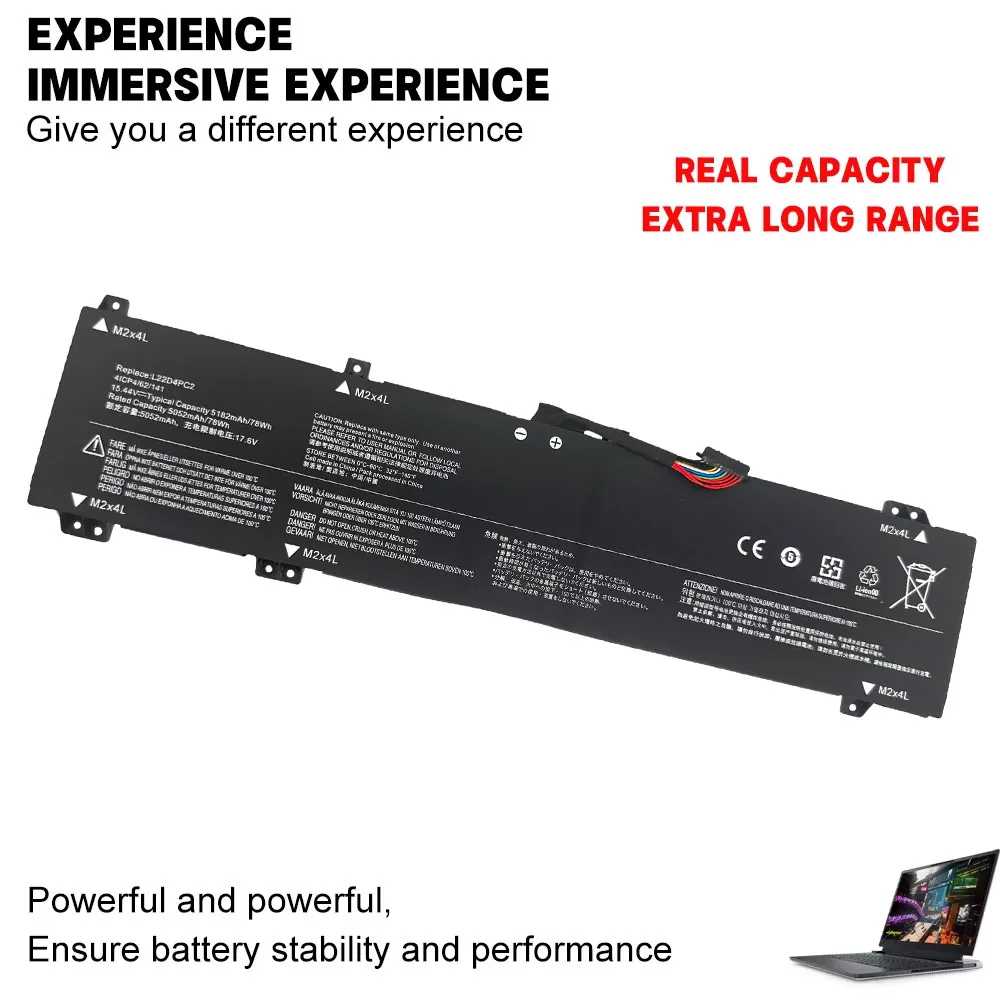 L22D4PC2 15.44V 78Wh 5182mAh Battery for Lenovo LOQ 15/16APH8/IRH8, Legion Slim 5 - L22C4PC2/L22B4PC2/L22M4PC2