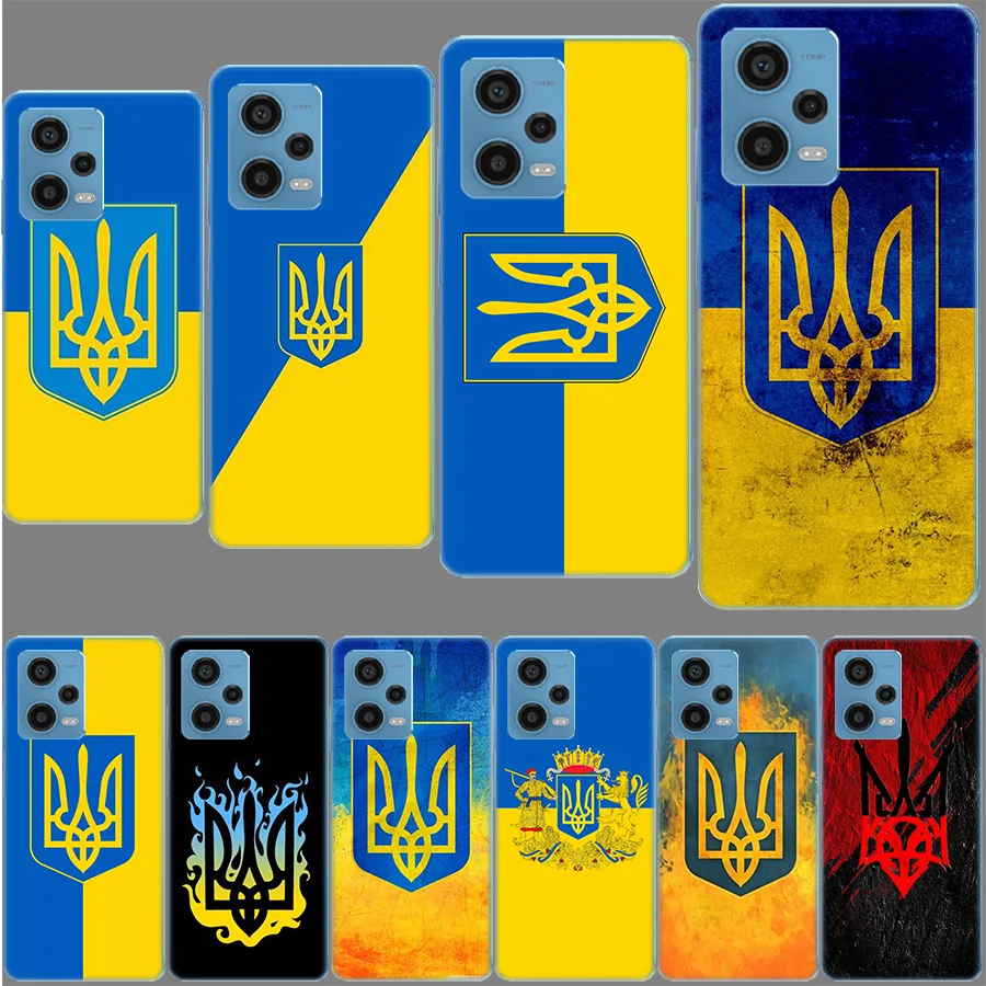 Ukraine Flag Funda For Phone Redmi Note 13 14 Pro+ 5G Plus 12 12C 10 10C 10A 9 9T 9C 9A 8 8A K70 K60 TPU Soft Cover Capa Coque C